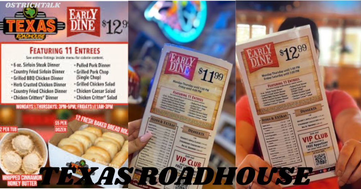 Texas Roadhouse Early Bird Menu and Prices Guide